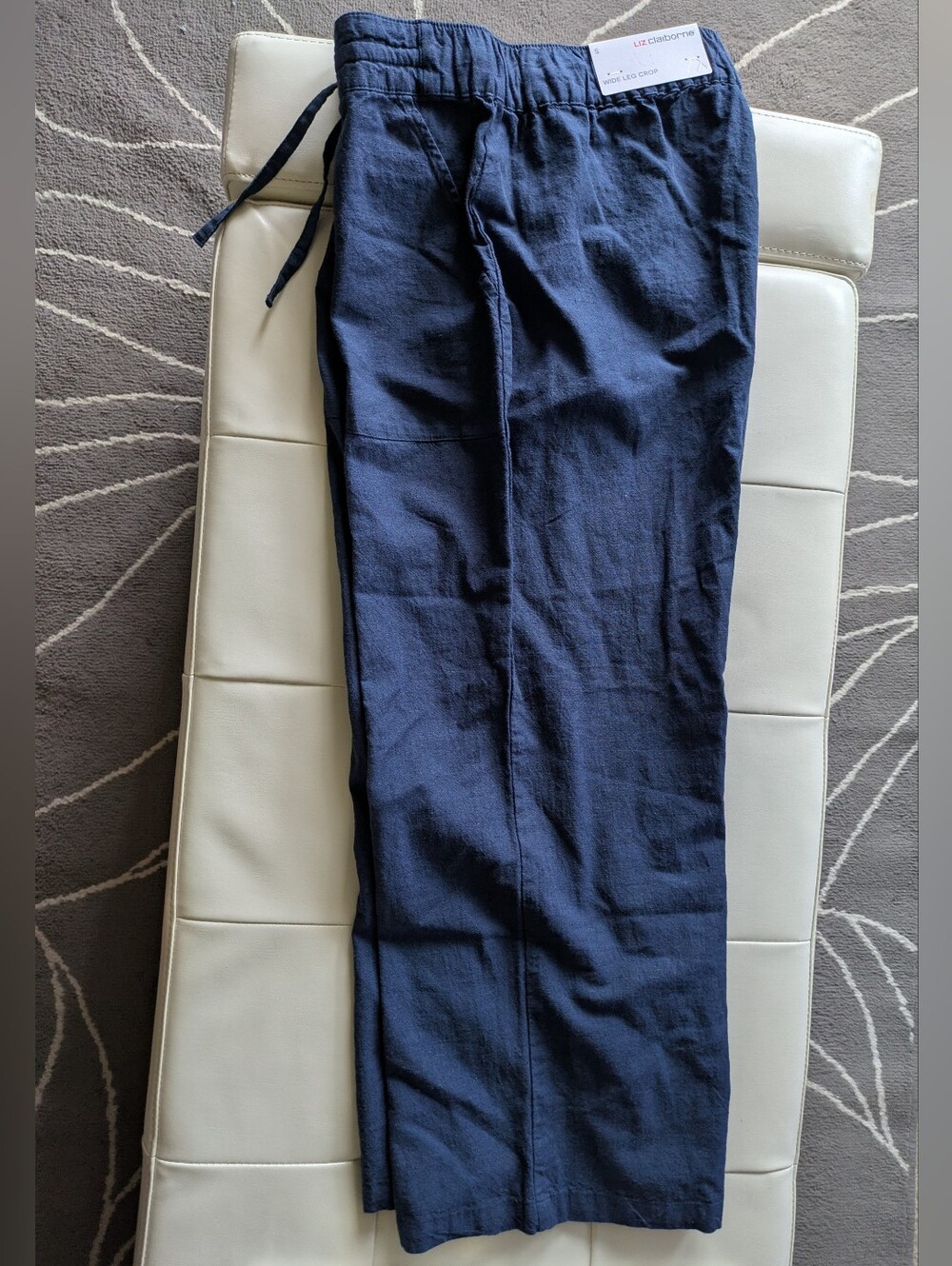 NWT Linen Liz Claiborne Indigo Crop Pants